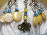 Removable Stitch Markers for Knit or Crochet- Yellow Elephant , Stitch Markers - Jill's Beaded Knit Bits, Jill's Beaded Knit Bits
 - 2