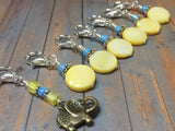 Removable Stitch Markers for Knit or Crochet- Yellow Elephant , Stitch Markers - Jill's Beaded Knit Bits, Jill's Beaded Knit Bits
 - 1