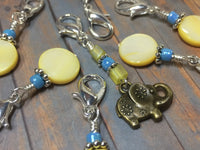 Removable Stitch Markers for Knit or Crochet- Yellow Elephant , Stitch Markers - Jill's Beaded Knit Bits, Jill's Beaded Knit Bits
 - 5
