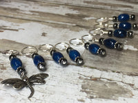 Blue River Stone Dragonfly Stitch Marker Set , Stitch Markers - Jill's Beaded Knit Bits, Jill's Beaded Knit Bits
 - 6