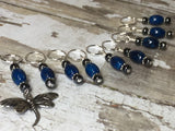 Blue River Stone Dragonfly Stitch Marker Set , Stitch Markers - Jill's Beaded Knit Bits, Jill's Beaded Knit Bits
 - 4