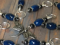 Blue River Stone Dragonfly Stitch Marker Set , Stitch Markers - Jill's Beaded Knit Bits, Jill's Beaded Knit Bits
 - 1