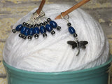 Blue River Stone Dragonfly Stitch Marker Set , Stitch Markers - Jill's Beaded Knit Bits, Jill's Beaded Knit Bits
 - 5