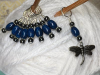 Blue River Stone Dragonfly Stitch Marker Set , Stitch Markers - Jill's Beaded Knit Bits, Jill's Beaded Knit Bits
 - 2