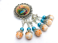 Removable Stitch Markers and Magnetic Holder- Robin's Eggs