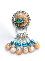 Removable Stitch Markers and Magnetic Holder- Robin's Eggs