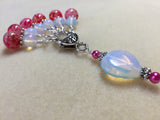 Sea Opal Heart Stitch Marker Holder with Pink Stitch Markers , Stitch Markers - Jill's Beaded Knit Bits, Jill's Beaded Knit Bits
 - 5