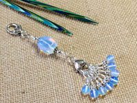 Sea Opal Stitch Markers & Knitting Bag Lanyard , Stitch Markers - Jill's Beaded Knit Bits, Jill's Beaded Knit Bits
 - 1