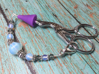Sea Opal Beaded Lanyard- Scissor Fob Charm , Accessories - Jill's Beaded Knit Bits, Jill's Beaded Knit Bits
 - 2