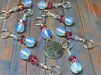 Sea Opal Tree of Life Stitch Marker Set
