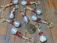 Sea Opal Tree of Life Stitch Marker Set