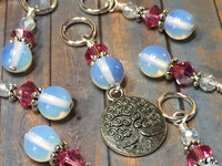 Sea Opal Tree of Life Stitch Marker Set
