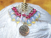 Sea Opal Tree of Life Stitch Marker Set