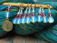 Sea Opal Tree of Life Stitch Marker Set