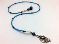 Blue Seashell Beaded Bookmark- Book Thong , Accessories - Jill's Beaded Knit Bits, Jill's Beaded Knit Bits
 - 4
