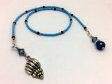 Blue Seashell Beaded Bookmark- Book Thong , Accessories - Jill's Beaded Knit Bits, Jill's Beaded Knit Bits
 - 3