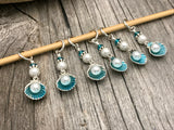 Seashells & Pearls Stitch Marker Set- Gift for Knitters