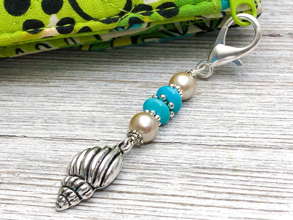 Beaded Seashell Zipper Pull Charm – Jill's Beaded Knit Bits