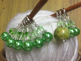 Shades of Green Stitch Marker Set , Stitch Markers - Jill's Beaded Knit Bits, Jill's Beaded Knit Bits
 - 3