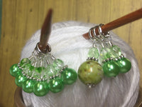 Shades of Green Stitch Marker Set , Stitch Markers - Jill's Beaded Knit Bits, Jill's Beaded Knit Bits
 - 5