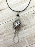 Silver Filigree Portuguese Knitting Necklace, Stitch Marker Holder