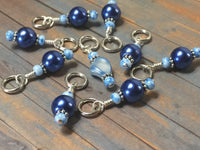 Simply Blue Pearl Stitch Marker Set , Stitch Markers - Jill's Beaded Knit Bits, Jill's Beaded Knit Bits
 - 7