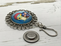 Magnetic Sister Owls Knitting Pin for Portuguese Knitting - ID Badge Holder