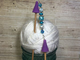 Beaded Stitch Holder Point Protector- Sky Blue , stitch holder - Jill's Beaded Knit Bits, Jill's Beaded Knit Bits
 - 2