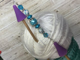 Beaded Stitch Holder Point Protector- Sky Blue , stitch holder - Jill's Beaded Knit Bits, Jill's Beaded Knit Bits
 - 5