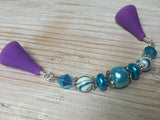 Beaded Stitch Holder Point Protector- Sky Blue , stitch holder - Jill's Beaded Knit Bits, Jill's Beaded Knit Bits
 - 4