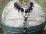 Purple Cat Stitch Marker Set , Stitch Markers - Jill's Beaded Knit Bits, Jill's Beaded Knit Bits
 - 3