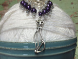 Purple Cat Stitch Marker Set , Stitch Markers - Jill's Beaded Knit Bits, Jill's Beaded Knit Bits
 - 4