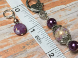 Smashed Grapes Purple Stitch Markers with Matching Clip Holder , Stitch Markers - Jill's Beaded Knit Bits, Jill's Beaded Knit Bits
 - 9
