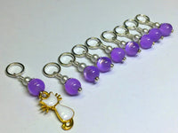 Snag Free Cat Stitch Marker Set- purple , Stitch Markers - Jill's Beaded Knit Bits, Jill's Beaded Knit Bits
 - 6