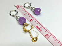 Snag Free Cat Stitch Marker Set- purple , Stitch Markers - Jill's Beaded Knit Bits, Jill's Beaded Knit Bits
 - 4