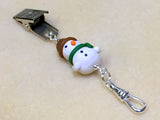 Snowman Portuguese Knitting Pin- Clip on , Portugese Knitting Pin - Jill's Beaded Knit Bits, Jill's Beaded Knit Bits
 - 9