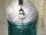 Snowman Portuguese Knitting Pin- Clip on , Portugese Knitting Pin - Jill's Beaded Knit Bits, Jill's Beaded Knit Bits
 - 2