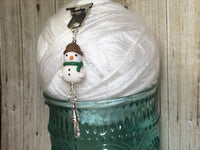 Snowman Portuguese Knitting Pin- Clip on , Portugese Knitting Pin - Jill's Beaded Knit Bits, Jill's Beaded Knit Bits
 - 5