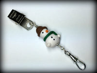 Snowman Portuguese Knitting Pin- Clip on , Portugese Knitting Pin - Jill's Beaded Knit Bits, Jill's Beaded Knit Bits
 - 1