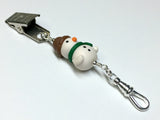 Snowman Portuguese Knitting Pin- Clip on , Portugese Knitting Pin - Jill's Beaded Knit Bits, Jill's Beaded Knit Bits
 - 7