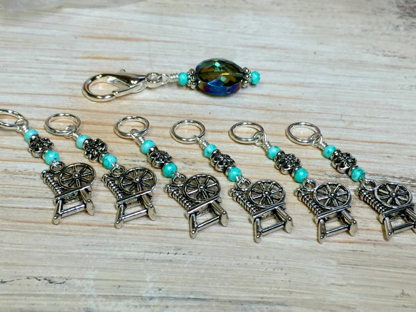 Spinning Wheel Stitch Markers & Holder Set , Stitch Markers - Jill's Beaded Knit Bits, Jill's Beaded Knit Bits
 - 1