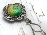 Lime Green Tree of Life Magnetic Knitting Pin for Portuguese Knitting