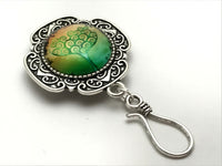 Lime Green Tree of Life Magnetic Knitting Pin for Portuguese Knitting