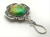 Lime Green Tree of Life Magnetic Knitting Pin for Portuguese Knitting