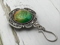 Lime Green Tree of Life Magnetic Knitting Pin for Portuguese Knitting