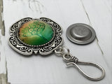 Lime Green Tree of Life Magnetic Knitting Pin for Portuguese Knitting