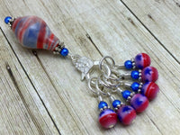 Stars and Stripes Beaded Stitch Marker Holder Set , Stitch Markers - Jill's Beaded Knit Bits, Jill's Beaded Knit Bits
 - 2