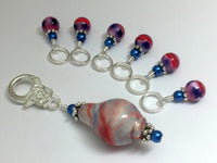 Stars and Stripes Beaded Stitch Marker Holder Set , Stitch Markers - Jill's Beaded Knit Bits, Jill's Beaded Knit Bits
 - 6