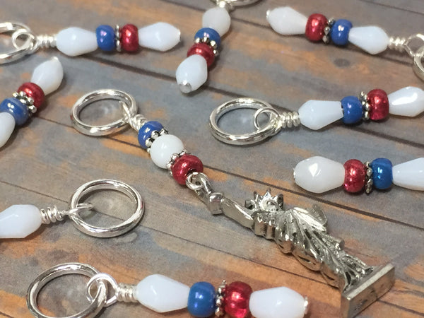 Statue of Liberty Stitch Marker Set , Stitch Markers - Jill's Beaded Knit Bits, Jill's Beaded Knit Bits
 - 1