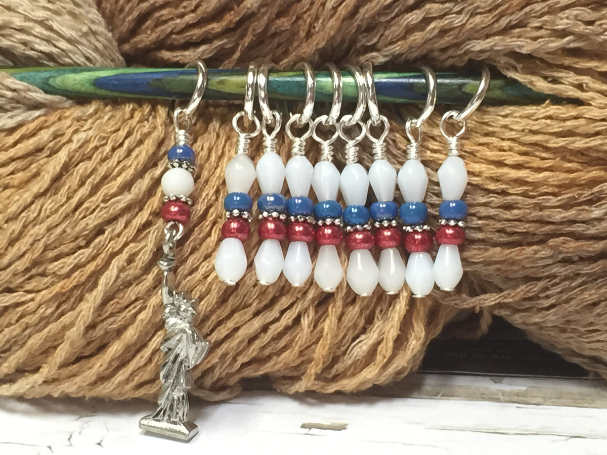 Statue of Liberty Stitch Marker Set – Jill's Beaded Knit Bits